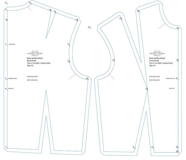 It can be easy to get stuck in stock pattern shapes. The foundation of your average top, of any kind of garment, is going to have this kind of shape: