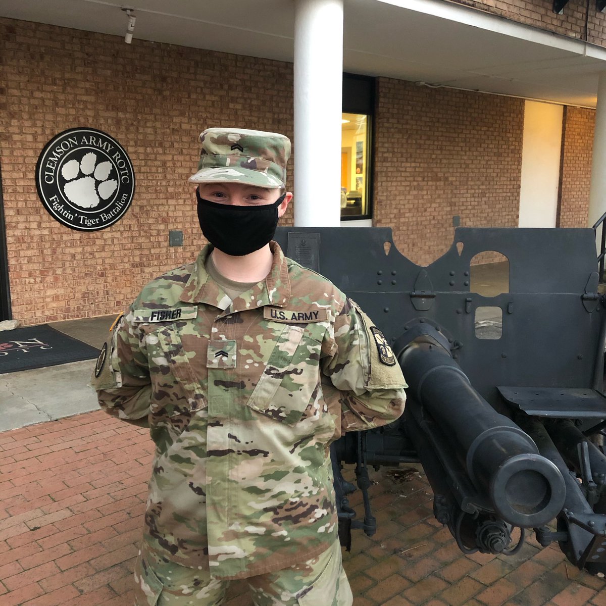 ArmyClemson's tweet photo. Congratulations to the Cadet of the Month, Cadet Fisher! To be nominated you have to excel at lab and in class, and to be selected you have to display professionalism, solid D&amp;C, and knowledge of the Clemson Orange book. CDT Fisher has exemplified all of these requirements! https://t.co/WPh4SdEnjx