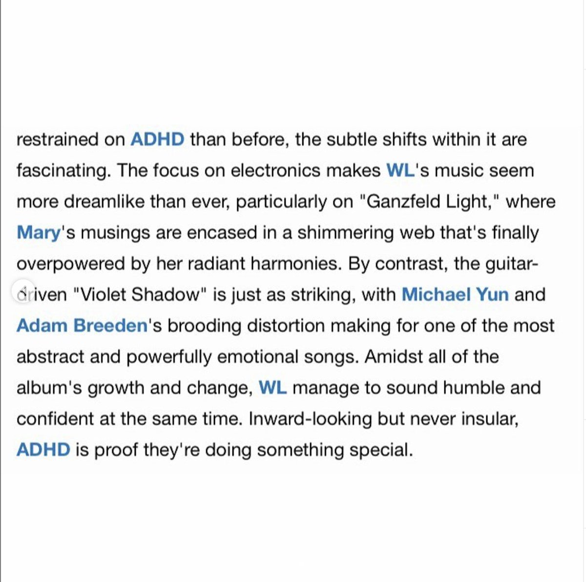 Kind words from <a href="/allmusic/">AllMusic</a> on our new album, ADHD. Very happy to be an editors choice for new music this week ✿

Full review can be read here: allmusic.com/album/adhd-mw0…
