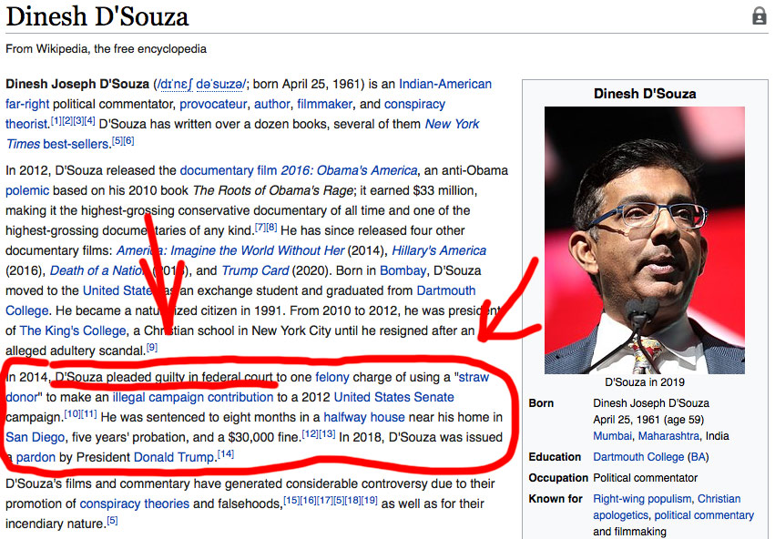 chrismconti's tweet photo. @DineshDSouza Yeah, illegally funneling dirty money is really bad, huh?

https://t.co/JMODixNnUS https://t.co/1vKpxilC7g