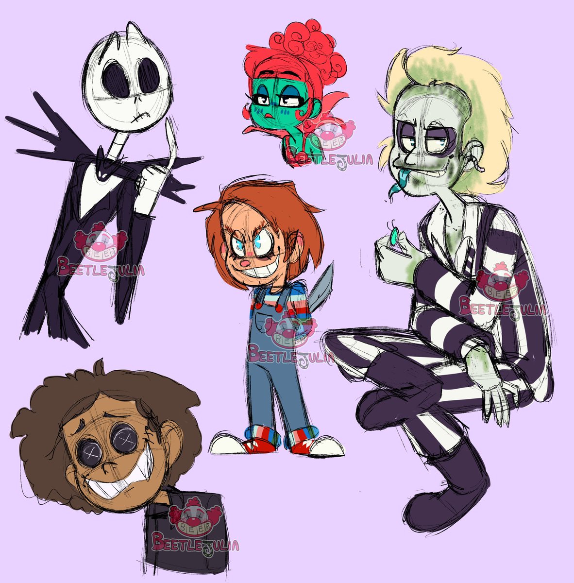 #beetlejulia #beej #cartoon  #drawing #digitalart #fanart #jackskellington #nightmarebeforechristmas #timburton #timburtonsmovie #christmas #halloween #corpsebride #disney #waltdisney #pumpkinking #wyborn #couplegoals #cute #coraline #childsplay #jackandsally #beetlejuice #chucky