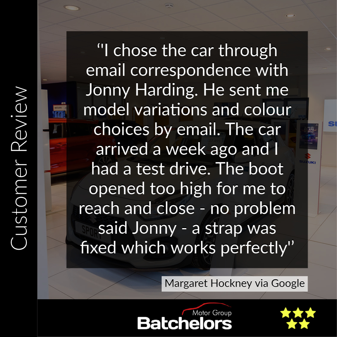 ❤️ It's all in the about #TLC at Batchelors. 
Our sales team are trained to make motoring not only enjoyable, but overcome issues to help our customers get the very best out of their new cars. Well done Jonny 👏👏👏 #tlcnotplc #suzuki