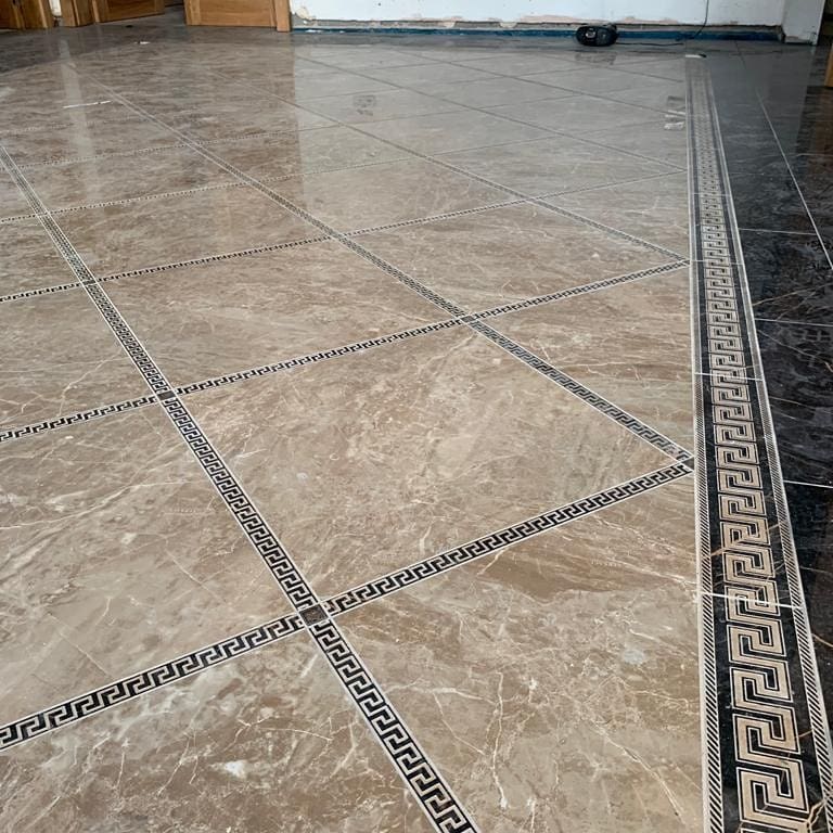 HelixTiling's tweet photo. #hallway nearly complete with these elegant #versacetiles from @rocciatiles @RocciaTrade @Rubi_UK_IRE @tilemasteradhes @kerakoll @Dural_UK @tilers_tools https://t.co/Bx19QW9e9M