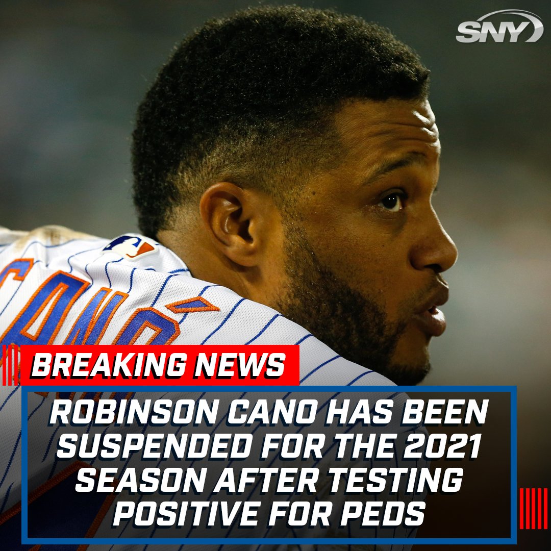 SNYtv's tweet image. Robinson Cano has tested positive for PEDs and will be suspended for the entire 2021 season on.sny.tv/3V3PKka