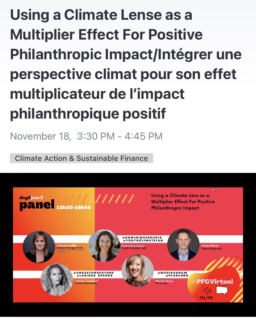 Great example of virtual engagement on an app below. I can tune into the #PFCVirtual conference session on #Sustainability on my phone! Very cool! 😎