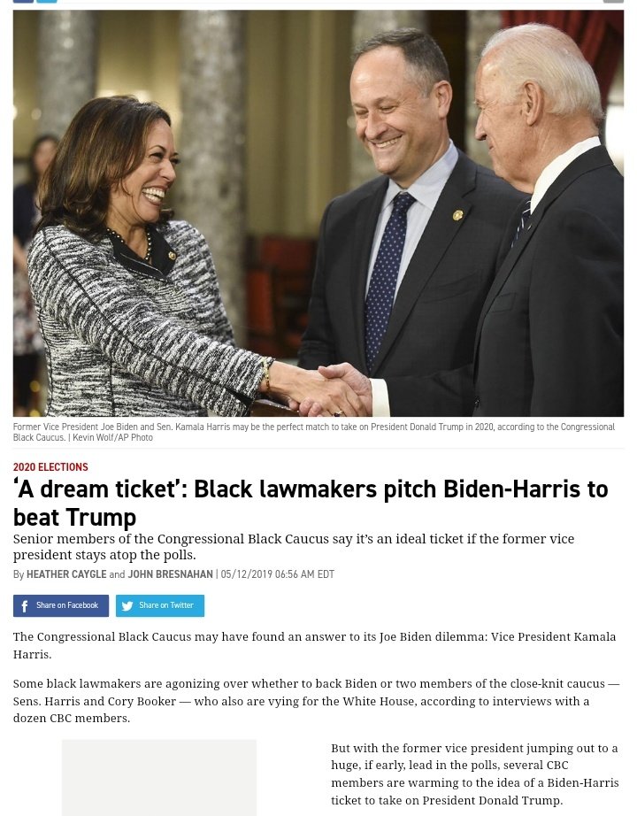 The CBC and older black voters were right. I was wrong.I read this last May and knew SC was gone....It was Biden's. Older black voters were TERRIFIED of Trump and his white nationalist ties and knew Biden being around in Delaware (considered the South) knew how to fight it.  https://twitter.com/BeschlossDC/status/1328947024272760835