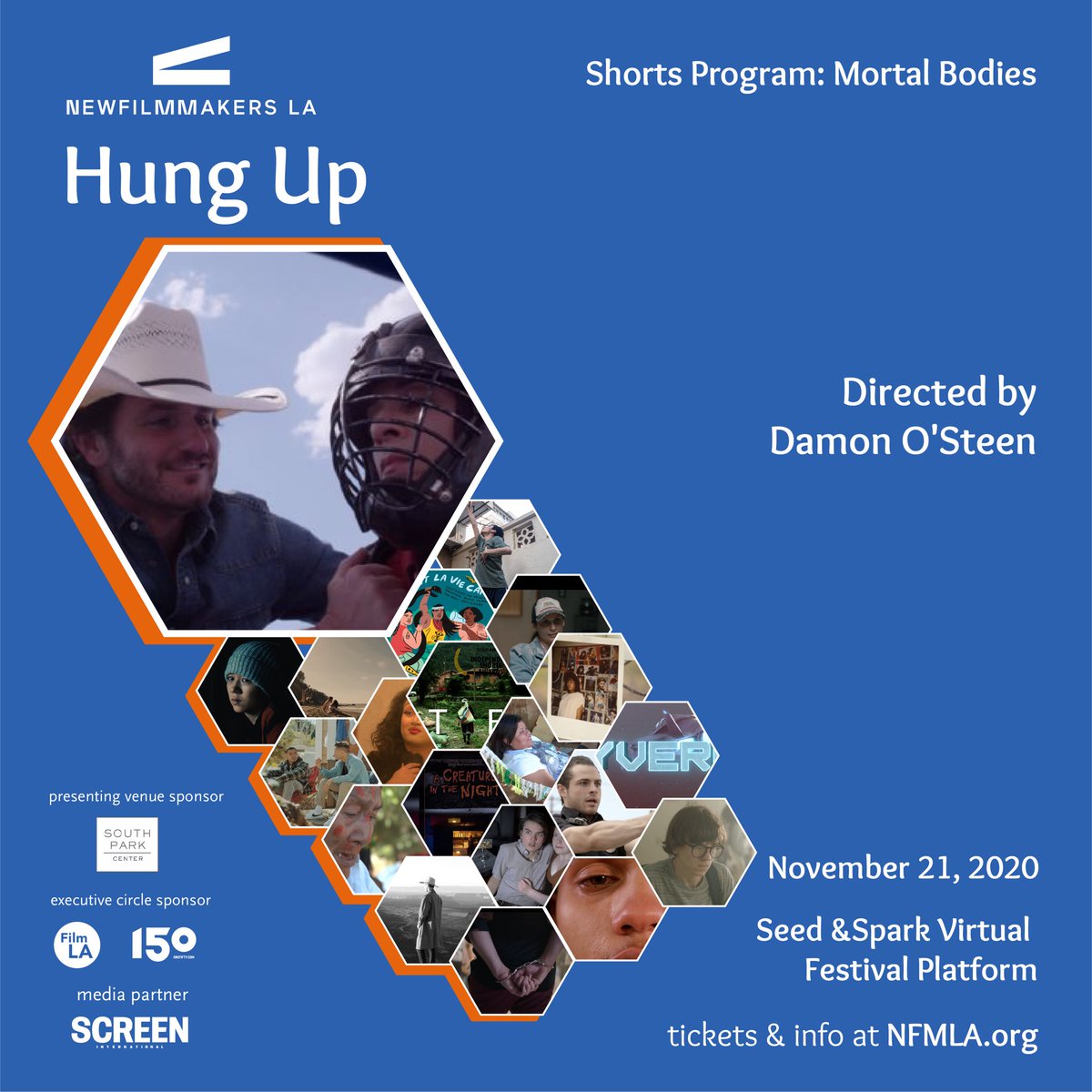 #HUNGUPmovie is coming to your screens via <a href="/NFMLA/">NewFilmmakers LA</a> #NFMLA’s <a href="/seedandspark/">Seed&Spark</a> Virtual Festival—November 21, 2020 in the "Mortal Bodies" Shorts Program. 

Get your tickets or passes here: seedandspark.com/festivals/nfml…
