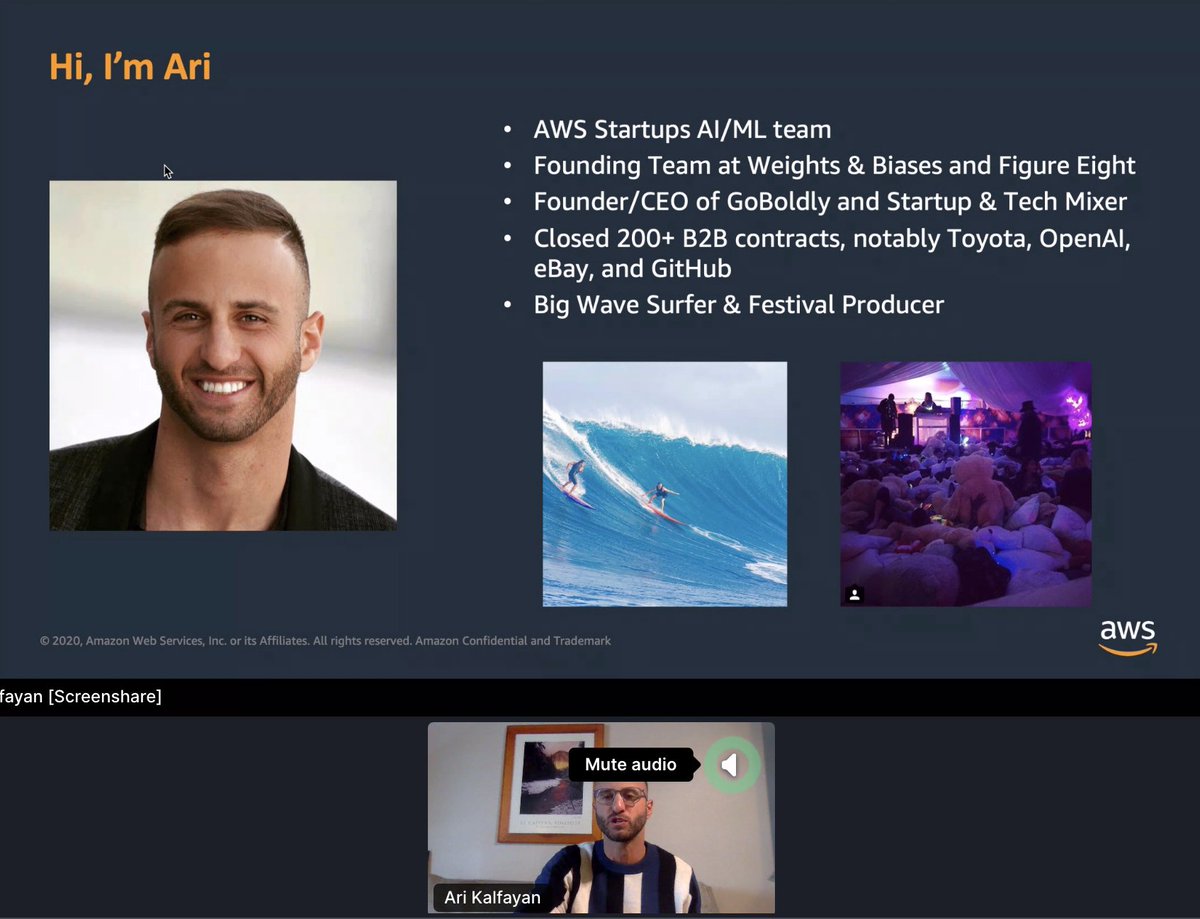 TMLS_TO's tweet image. @arsenari, Senior Business Development Manager - AI/ML &amp;amp; VC, @awscloud is currently breaking down the start-up process!

Although there are many challenges that startups will face, Ari provides his past experiences to navigate you towards the optimal solution. 
#TMLS2020