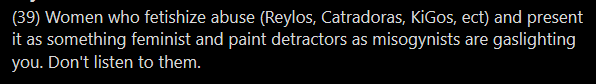 "Fetishizing abuse" is almost always empty sensationalism, as previously mentioned.And actually, OP???? the phrase, "Don't listen to them," is the thing that is REALLY setting off my red flags for gaslighting.