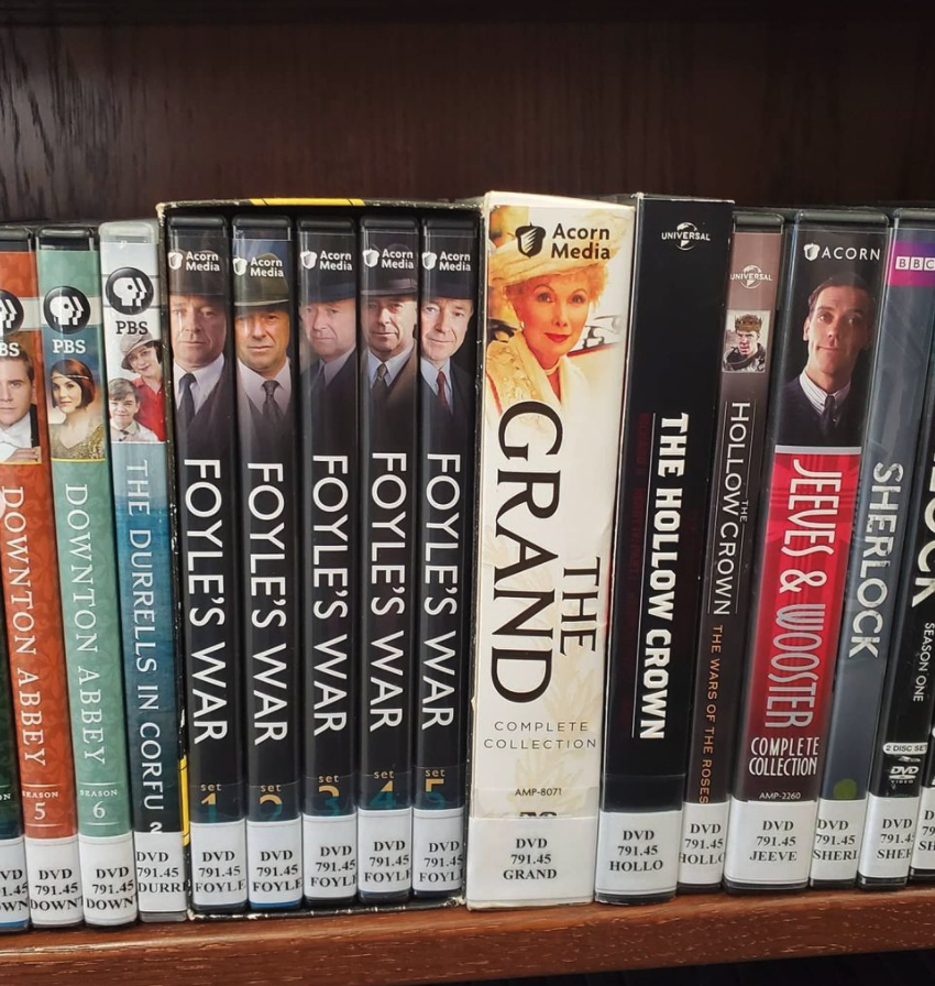 JBSchool's tweet photo. How many of you knew that our library offers tv show seasons and DVDs for checkout as well? You can find them in the aisle beneath the hanging window frames on the main level! Come check out something fun to watch (or binge) this Fall break! #jbslibrary #jbsstudents https://t.co/BawR1O5Ang