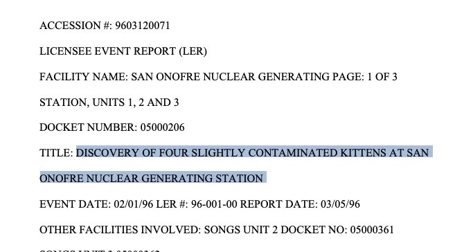 xkcd's tweet photo. Sometimes I like to search for random words in technical document databases, which is how I found this 1996 nuclear power plant incident report. https://t.co/Qda5Fz6XhA