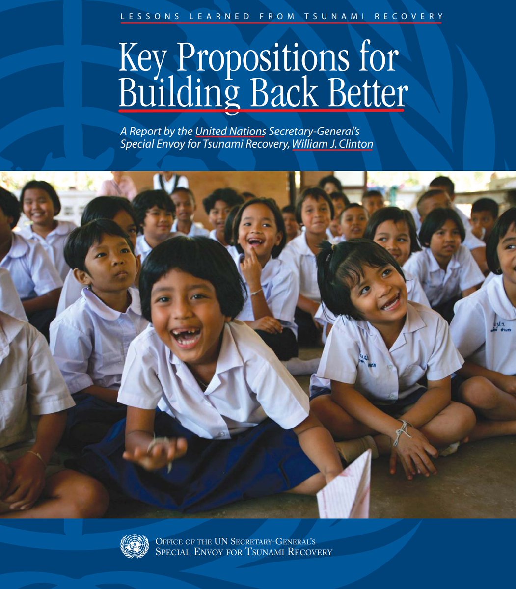 3/12Sri Lanka lost 250+K lives. The United Nations and US POTUS Bill Clinton stepped in to implement a plan overseen by World Bank to solve the problems they faced. The  #BuildBackBetter slogan was created.
