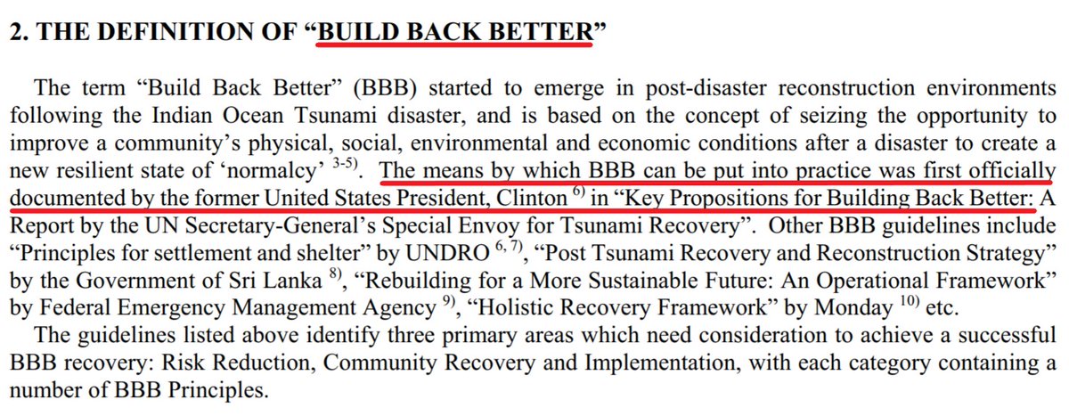 3/12Sri Lanka lost 250+K lives. The United Nations and US POTUS Bill Clinton stepped in to implement a plan overseen by World Bank to solve the problems they faced. The  #BuildBackBetter slogan was created.
