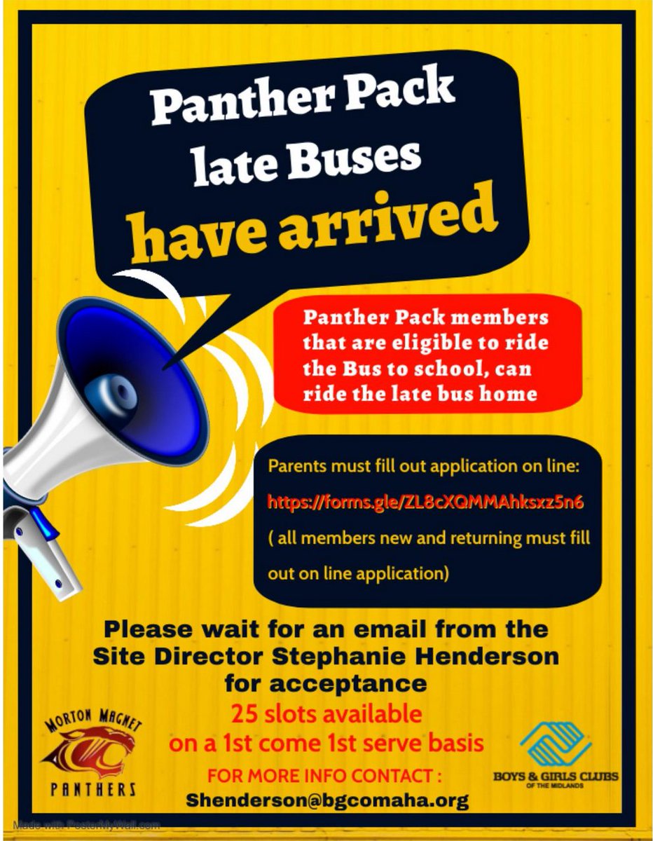 Late bus news from our <a href="/PantherPackBGC/">Panther Pack!</a> group!!!