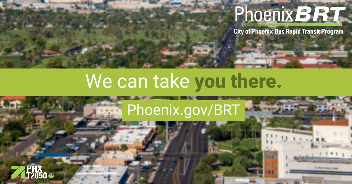 CityofPhoenixAZ's tweet photo. Bus Rapid Transit is a high capacity bus service that will get you where you need to be. How will you use BRT? Let us know: https://t.co/JL2qyCm4EN

#T2050 #BusRapidTransit101 #BRT #PhoenixPublicTransit #AllAboutThatBusLife #BusRapidTransitProgram #PhoenixTransit https://t.co/OUJsENxjfH