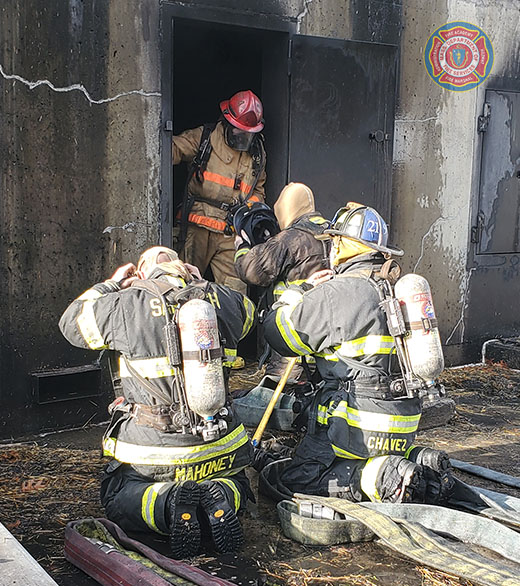 MassDFS's tweet photo. Members of Bridgewater #Recruit #ClassBW06 prepare for entry into the burn building at the Stow campus to initiate fire attack during a training fire. https://t.co/K9BUGoawKC