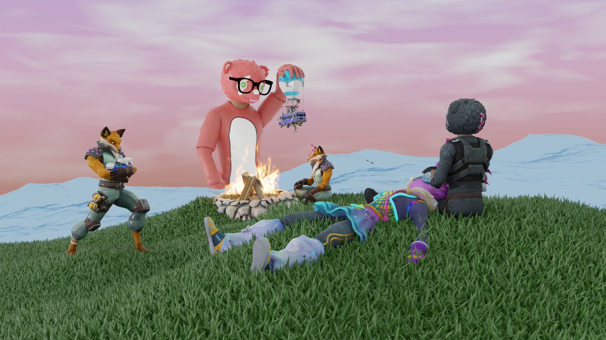 ShachathArts's tweet photo. Lot of stuff happening in this picture👀
@DJBopFNRP Laying down
Me Sitting down-
@Duskulated Holdin' Some Shields (Dont drop em)
@Mantifur Sitting by the campfire while @PlushiePicnic is ontop of his head
@Barefoot05NSFW Is Galactus but bear
@SpookyNinjaXL Hanging on the bus https://t.co/3ZCj0eNpqZ