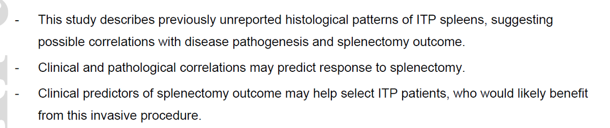 smbenlazar's tweet photo. The robust evidence for #TPOra in #itp
>>> Histology of the spleen in Immune Thrombocytopenia: clinical‐pathological characterization and prognostic implications https://t.co/I1aifpXEgh https://t.co/vehffXAn0y