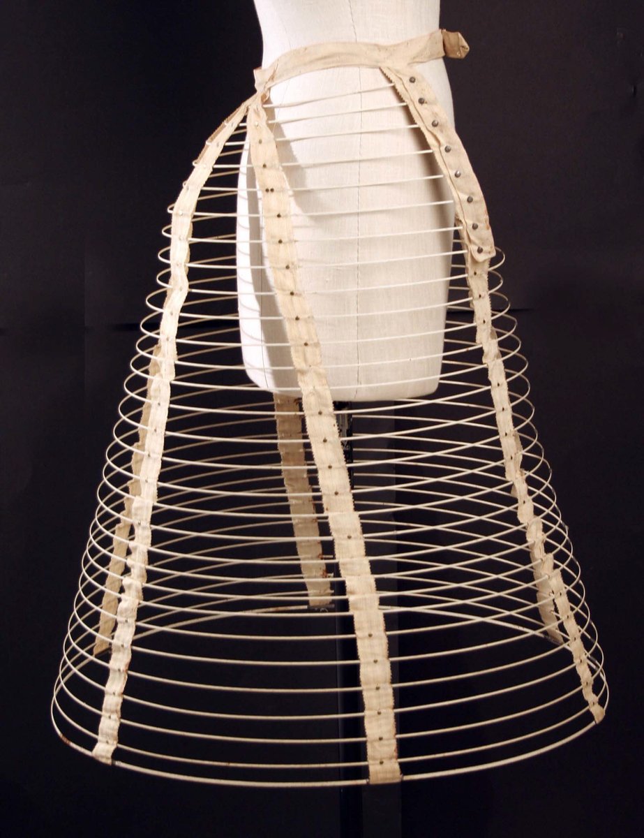 A crinoline is a stiff or structured petticoat designed to hold out a woman's skirt, popular at various times since the mid-19th century.
