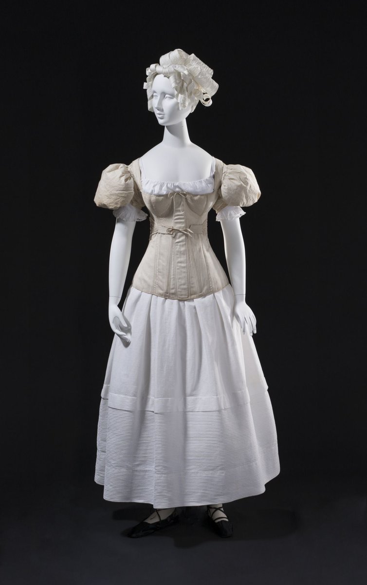 This fabric made its first appearance in fashion in the 1830s when it was used in women’s petticoats to support and shape the growing length and diameter of the early Victorian dress.