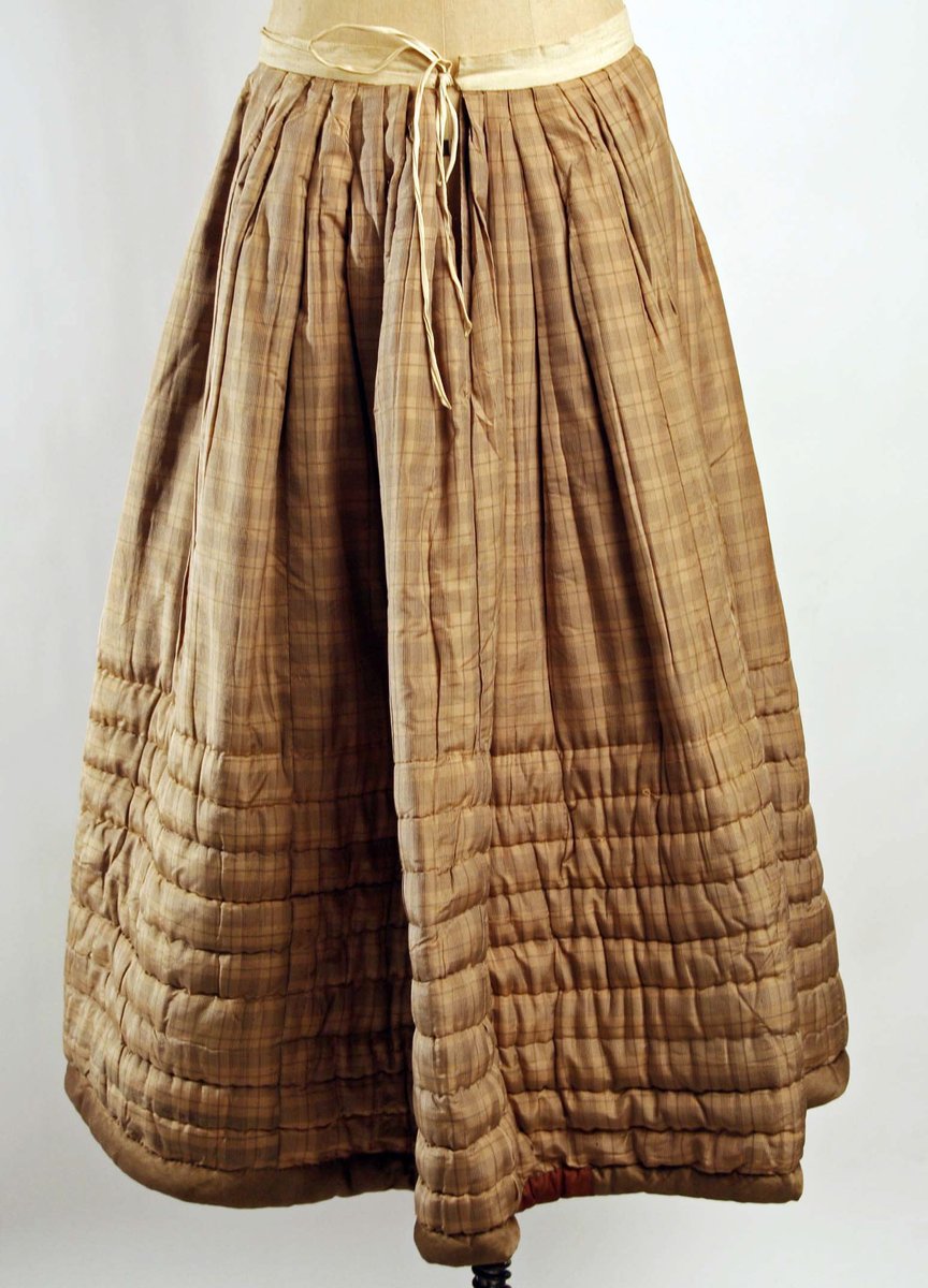 Often a petticoat of this stiffened fabric was worn with up to six starched petticoats in an attempt to achieve the big skirt effect; these tangling petticoats were heavy, bulky and generally uncomfortable.