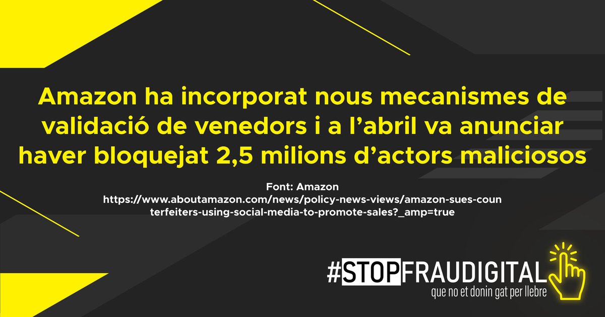 consumcat's tweet photo. ℹ️ Aquesta setmana, @internetambseny ens ajuden a prevenir el Frau Digital en el marc de la #FrauWeek.
🎁 Si realitzes compres online pel #BlackFriday, informa't abans de les novetats en mecanismes de validació de venedors.
📲 https://t.co/ZSIdLM57eo
#StopFrauDigital https://t.co/f02Ky0m482