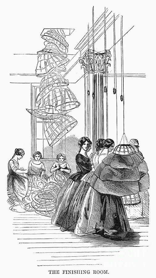 Diana de Marly, in her biography of the couturier Charles Frederick Worth noted that by 1858 there existed steel factories catering solely to crinoline manufacturers, and shops that sold nothing else but crinolines.