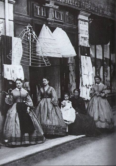 Diana de Marly, in her biography of the couturier Charles Frederick Worth noted that by 1858 there existed steel factories catering solely to crinoline manufacturers, and shops that sold nothing else but crinolines.