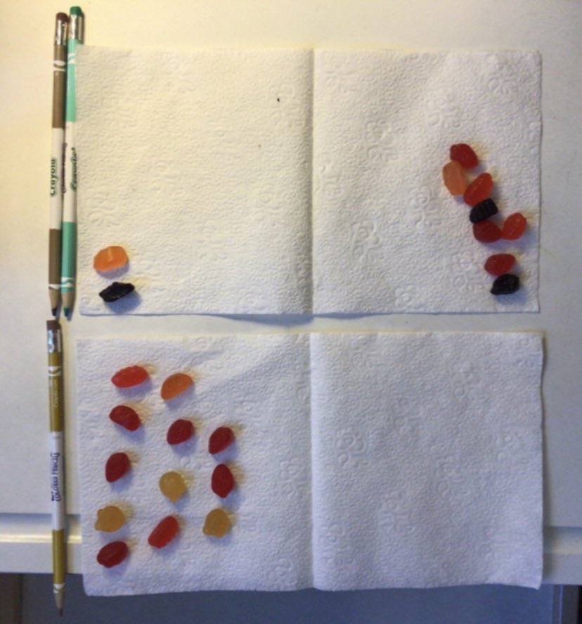 Mrs_Lasky's tweet photo. We’ve always been told not to play with our food, but learning with our food is okay, right? 🤣 We were practicing more than 1 way to make the same number with ‘tens’ and ‘ones.’ #wcbpride #ewrsdk12 https://t.co/TA5nxUOJ78