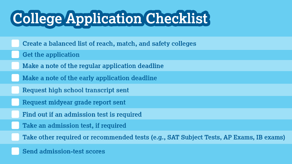 CollegeBoard's tweet photo. It's college application season! Seniors, this checklist will help guide you through the application process. https://t.co/pyTvlYkVy1 https://t.co/zHaTeS6kEK