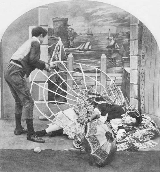 Such photographs, which re-enacted contemporary caricatures rather than accurately reflecting reality, were aimed towards the voyeur's market.