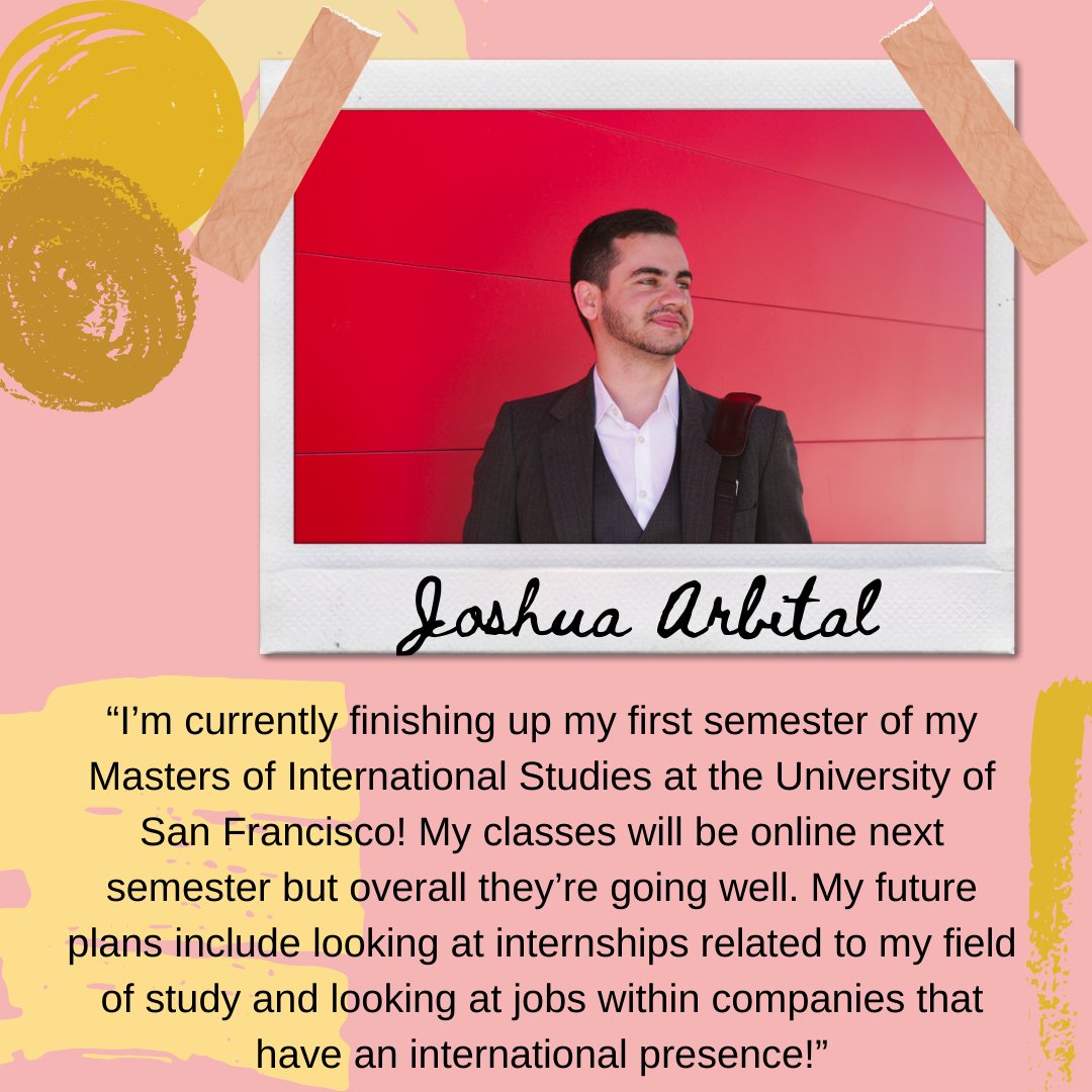 UCOCenter's tweet photo. Say 'hi' to Joshua Arbital, our previous Social Media and Community Closet Coordinator! Josh is currently a Masters student at the University of San Francisco studying International Studies! We are so proud of you, Josh! Keep on growing!! #growth #work #getit https://t.co/MzE2tpimjY