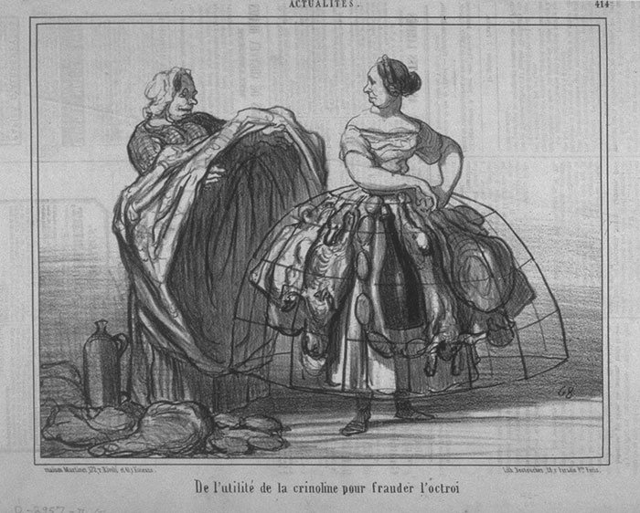 Unlike the farthingales and panniers, the crinoline was worn by women of every social class; and the fashion swiftly became the subject of intense scrutiny in Western media.