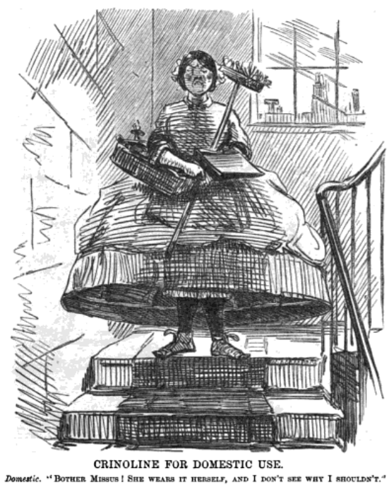 However, this was challenged by some servants who saw attempts to control their dress as equivalent to controlling their liberty, and refused to work for employers who tried to forbid crinolines.