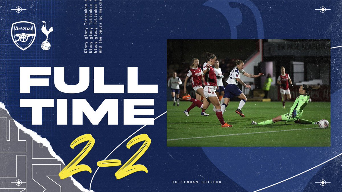 FULL-TIME: After starting the second half on the front foot, Percival drew us level, but Foord regained the lead for the Gunners before a late equaliser from Zadorsky to send the game to penalties at Meadow Park! 

🔴 #AFC 2-2 #THWFC ⚪