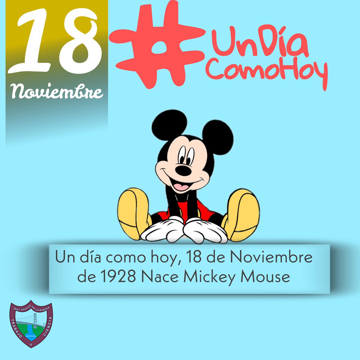 ielaribera's tweet photo. El popular personaje animado Mickey Mouse hacía su primera aparición en público #UnDiaComoHoy en 1928. Mickey llegó a convertirse en el ícono de The Walt Disney Company, apareciendo en dibujos animados, tiras cómicas, videojuegos y productos de todo tipo. 
https://t.co/qu9vz7a9UR https://t.co/TKSmtbvWAf