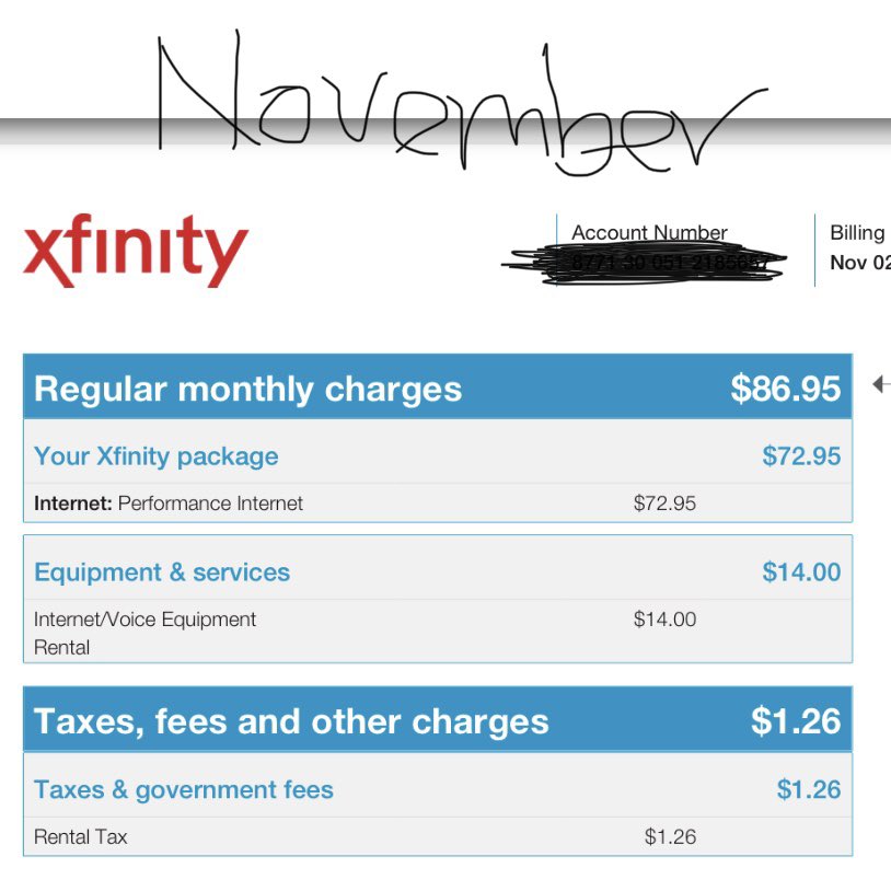 Comcast Bill Sept 2022