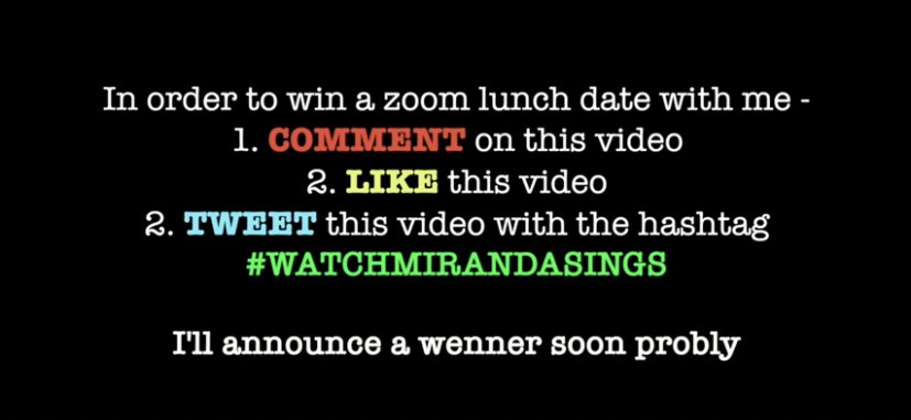 I wanna be a wenner so bad! <a href="/MirandaSings/">Miranda Sings</a> #watchmirandasings youtu.be/lH0A7UsB29I