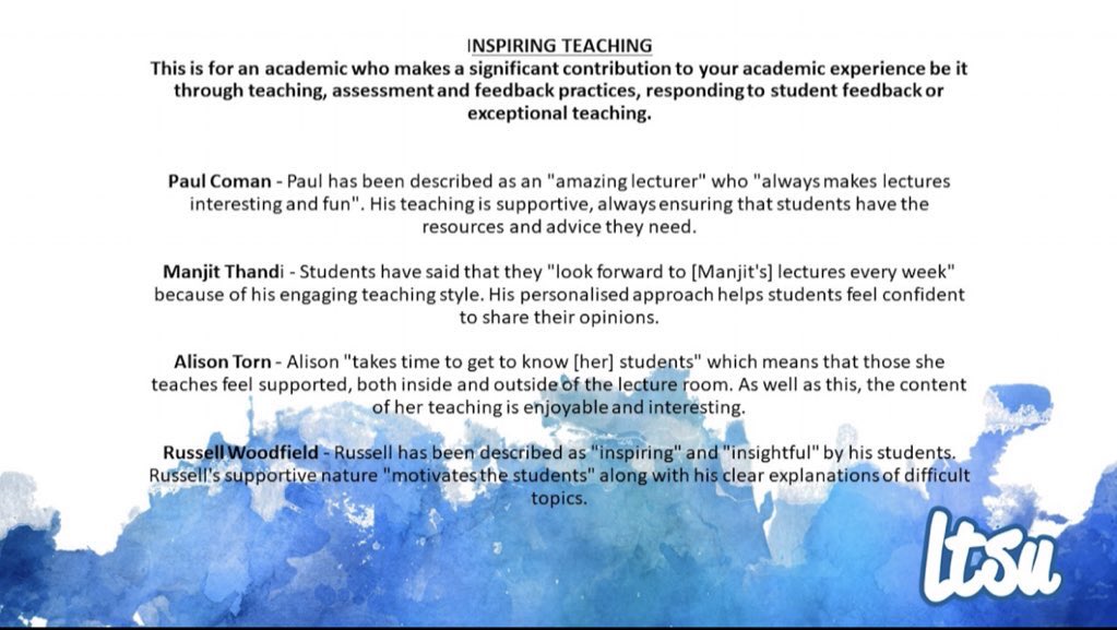 LTUCrimPol's tweet image. Huge congratulations to all who’ve been nominated by our @LeedsTrinity students! 📣Shout-out  to @AlisonTorn &amp;amp; @russwoodfield from our @LTUPsychology team &amp;amp; A SUPER SPECIAL shout-out to our very own @manjitthandi 📣 @LTUCrimPol #proud #myltu #inspiringteaching 👏🥳@LeedsTrinitySU