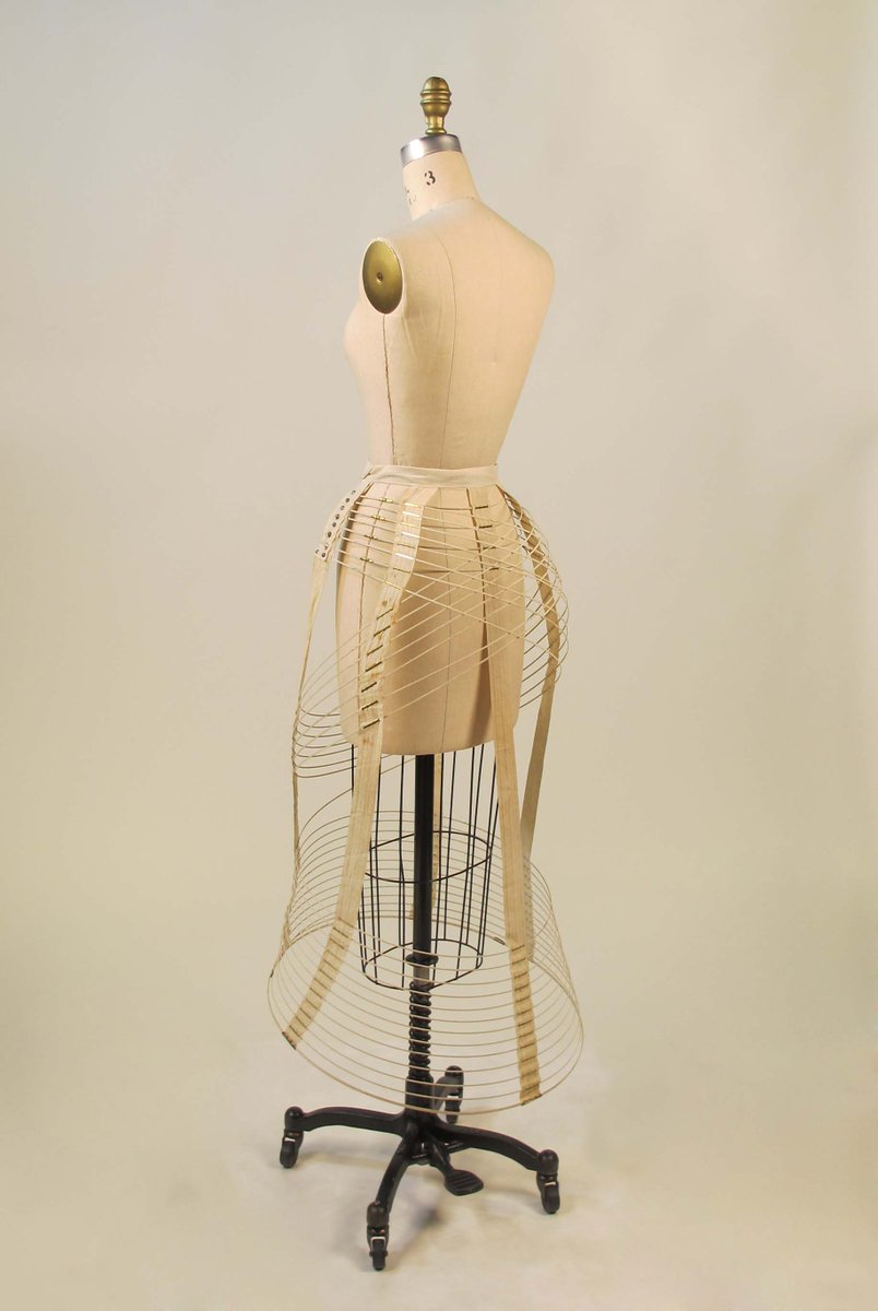 Though the bustle was first patented in 1857, the popularity of crinoline prevented it from taking off until the 1860s.