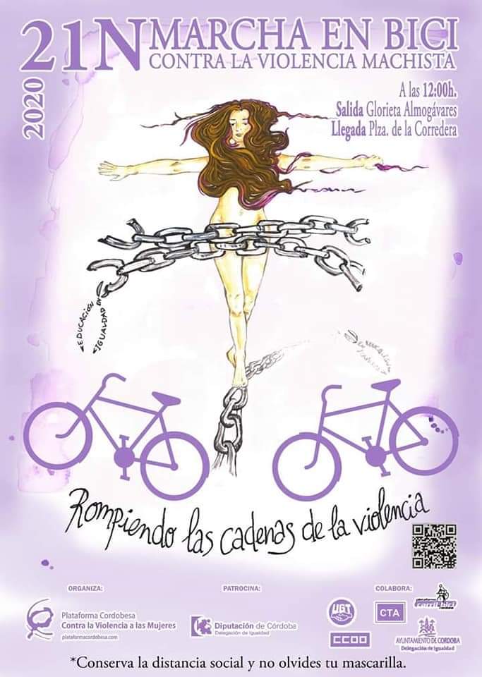 plataforma_co's tweet photo. Ganas de pedalear contra la violencia machista. Sábado 21N. 12h. Gta. de Nuremberg/Víal. Acompañan el #CarrilBici #GalileoGalilei #InteRed #AsociaciondeMujeresMarianne #AVCañeroNuevo #ÉpicaFeminista #AVValdeolleros #NubiaApoyoFamiliar #LasJaras #ÁreaMujerIU #Aperfosa #Paradigma https://t.co/1UzIvigncJ