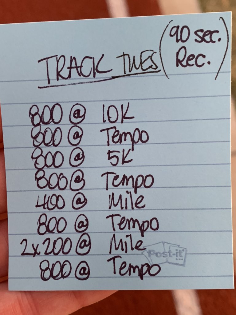 Ea52Erin's tweet photo. Last nights Track Tuesday session.  Warm up, strides, workout, cool down. Yes, I stopped my watch between intervals 😅 
The grind continues. #workrirelessly #erinrunsit #runoneffort #tracktuesday #suunto #saucony https://t.co/mrtS7mi9Pp