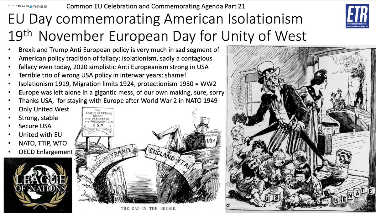 GunterFehlinger's tweet photo. #ETR calls @vonderleyen @eucopresident @EP_President declare 19th of November #EUDay for #UnityWest and against #Isolationism and calls @JoeBiden to help #EU to keep peace in Eastern Europe by @NATO enlargement & conclude a #TTIP with #EU @ManfredWeber @n_roettgen @senatemajldr https://t.co/6gMD0AgkNB
