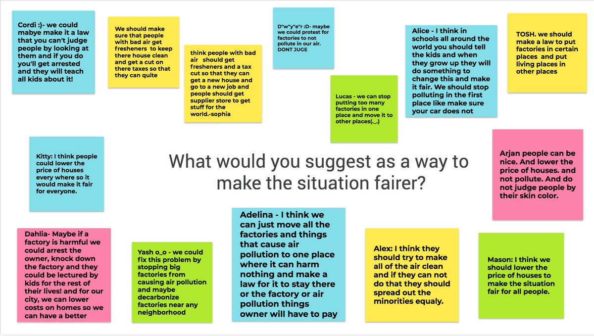msmartha021's tweet photo. We continue the hard work in G4. Ss had a difficult but important conversation about the Chicago area, air pollution, and its impact in minority areas. What makes a good place to live? Who has access to it? What actions should we take? @GEMSChiPYP  @googlejamboard @Tolerance_org https://t.co/GmiVxznXEf