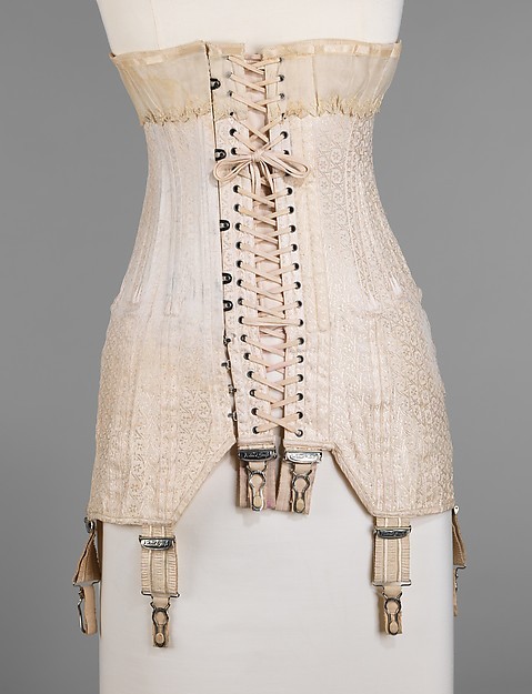 The bustle had completely disappeared by 1905, as the long corset of the early 20th century was now successful in shaping the body to protrude behind.