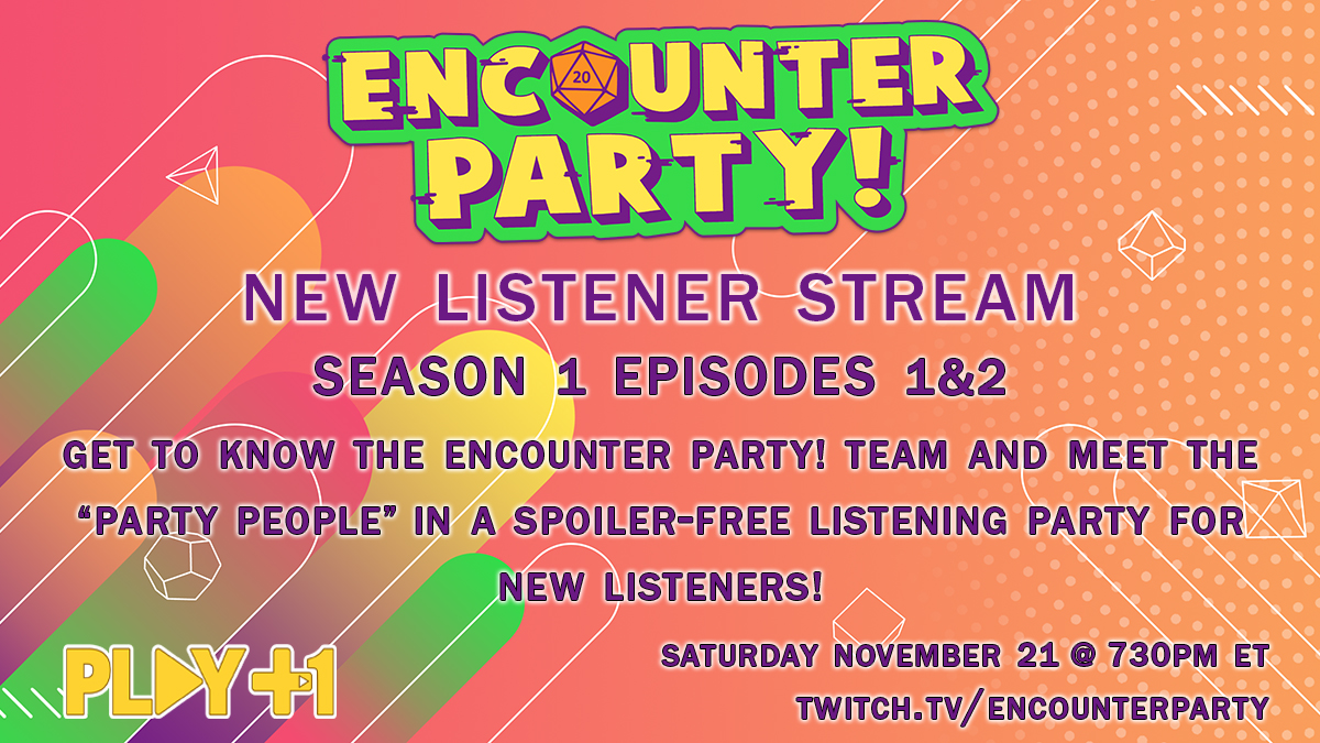Join us this Saturday for a New Listener stream of season 1, episodes 1 and 2!

The EP! crew and our fans, the Party People will be in attendance in the chat so come hang out and see what the fuss is all about!

RSVP at facebook.com/events/1221408…

#DnD #Podcast #MtG #Ravnica #ttrpg