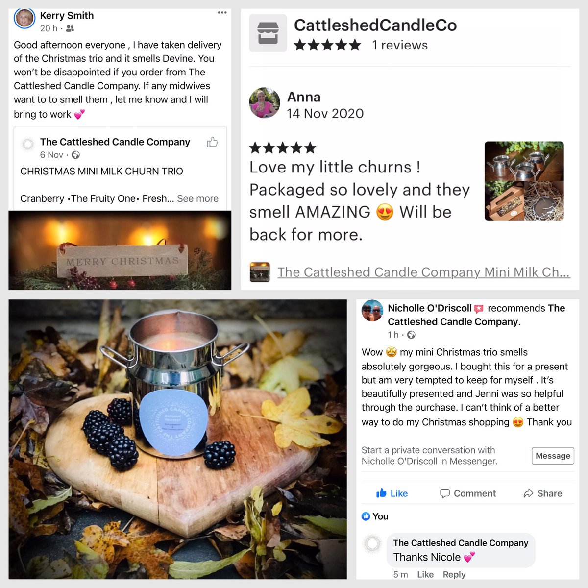 Some of our lovely reviews from the last few days - Thank you 😊 #supportingsmallbusinesses #buylocal  #candles #smellssogood #farmhousestyle #ecosoy #handpoured #artisan #interiors #countrystyle #homescents 
Shop here etsy.com/uk/listing/894…