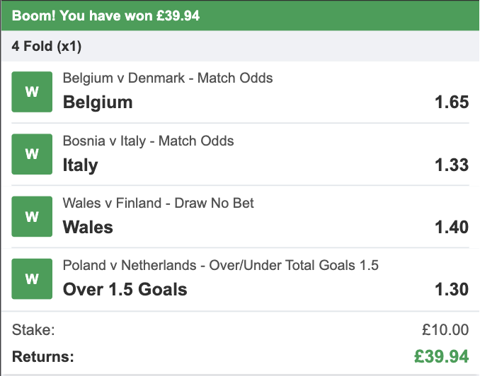 JamesMurphyTips's tweet photo. Wow...another incredible night!

📈 20/1 Huge Odds Bet ✅
🚀 Boosted Win Treble ✅
🇵🇹 International Acca ✅

18+, Gamble Responsibly.

LIKE❤️ if you're ready for more! https://t.co/s1CZWT0L6v