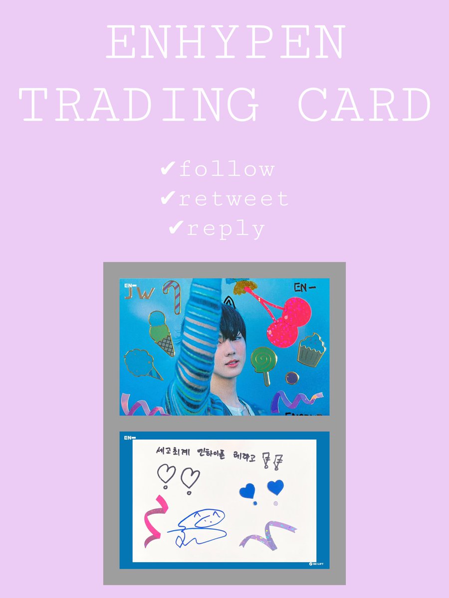 oden_editacc's tweet photo. ENHYPEN TRADING CARD 

〜条件〜
＊1枚目をチェック
＊個ツイチェック

原画配布のみとなります☺︎

#ENHYPEN #enhypen配布 #配布企画 #トレカ風 https://t.co/oGyP4Z4nT4