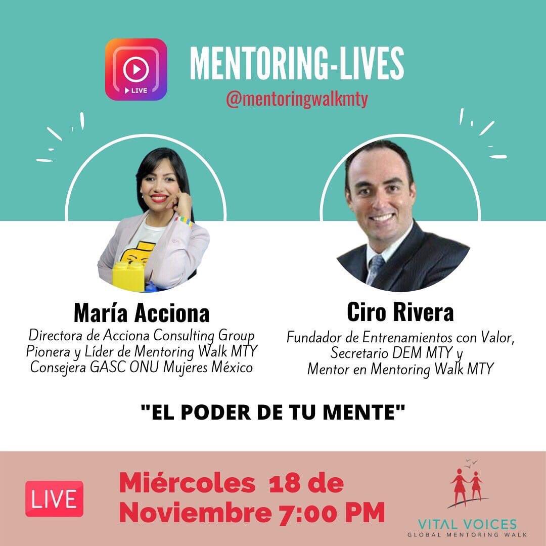 mariaacciona's tweet image. Estupenda charla 👏👏👏#ElPoderDeTUMente con el increíble #CiroRivera en nuestra #10ma edición #MentoringLives